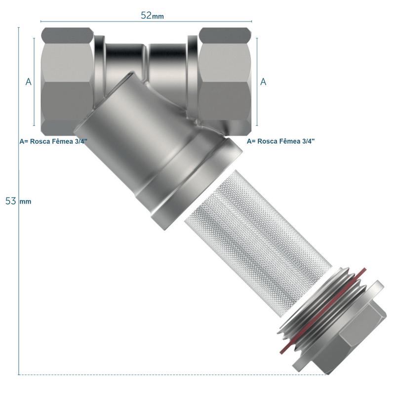 ima007様 Filtro de Linha de Retenção em Y para Cavaletes de Entrada de Água
